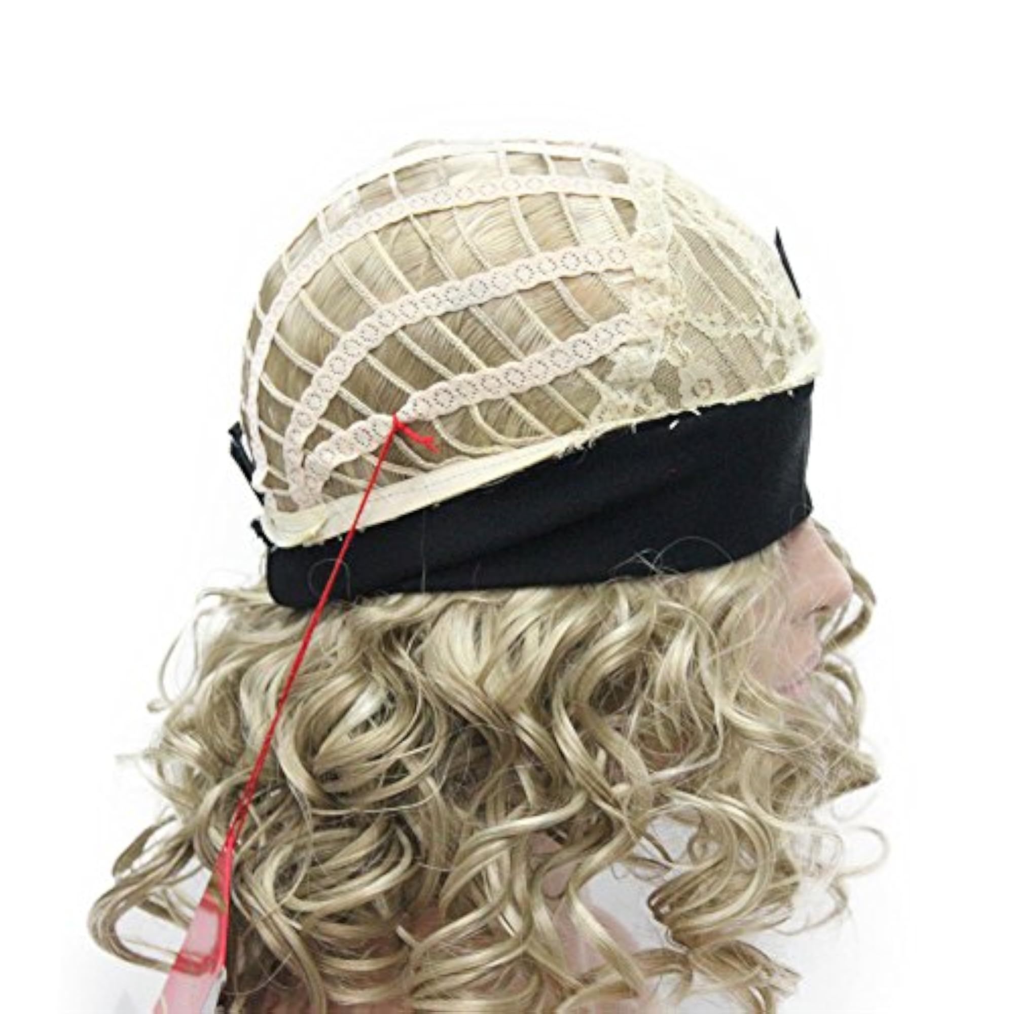 Ladies' Short Curly 3/4 Wig with Black Headband
