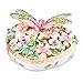 Kristall Jeweled Libelle auf Herzform Schmuckkasten Schmuckkasten Halskette Halter Ring Container Libelle Figuren (Color : Weiß)