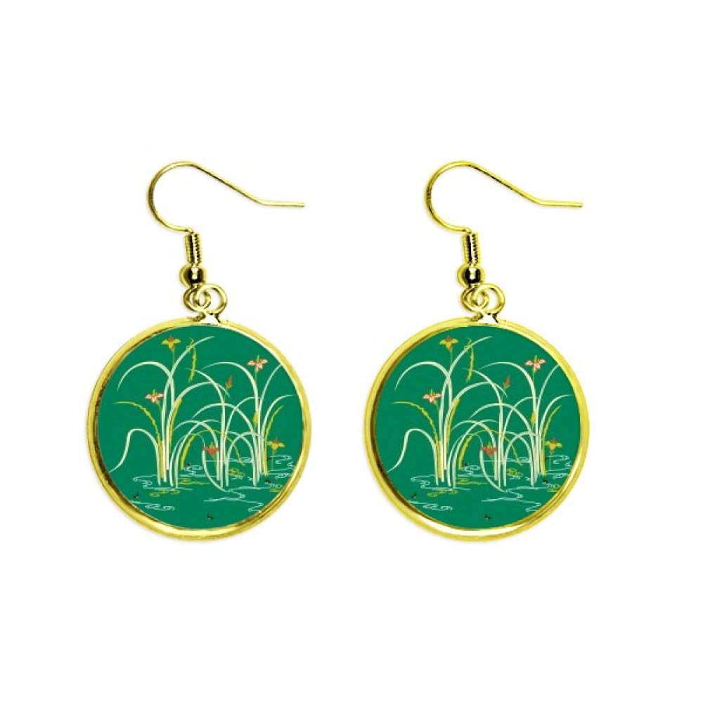 Pendientes de gota dorados verde agua bisutería mujer estilo drop 2