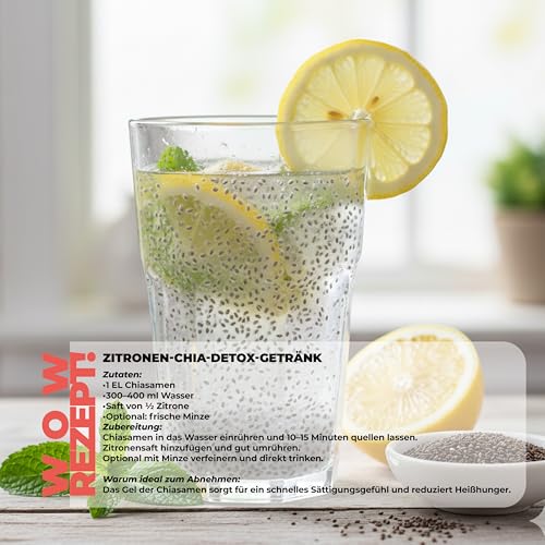 Chia Samen Bio 1 kg – Naturacereal Bio Chiasamen – Vegan, glutenfrei & ballaststoffreich – Hochwertiges Superfood mit Omega-3 & pflanzlichem Protein – perfekt für Smoothies, Müsli & Backen