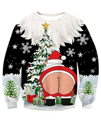 TUONROAD Sweatshirt di Navidad Mujeres Divertida 3D Impreso Ugly Christmas Jersey Sweatshirt Crew Neck Manga Larga uéter Jumper Hombres - XXL | Ya disponible en tu tienda friki favorita! En mundofriki.es!