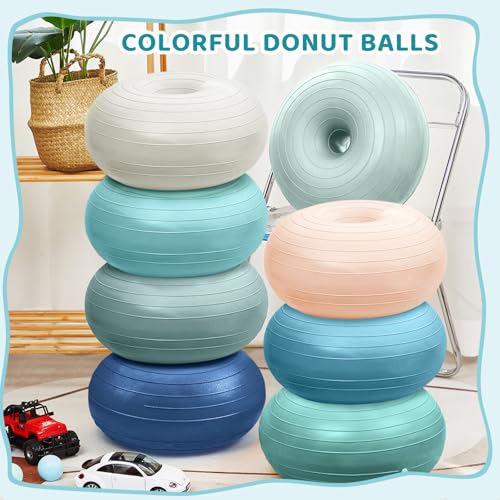 Image of Lewtemi 8 Pcs Flexible Seating for Classroom Elementary,20'' | Inflated Wobble Chair for Sensory Kids Large Yoga Ball Chairs Donut Ball Seats with Inflator for Classroom Office School