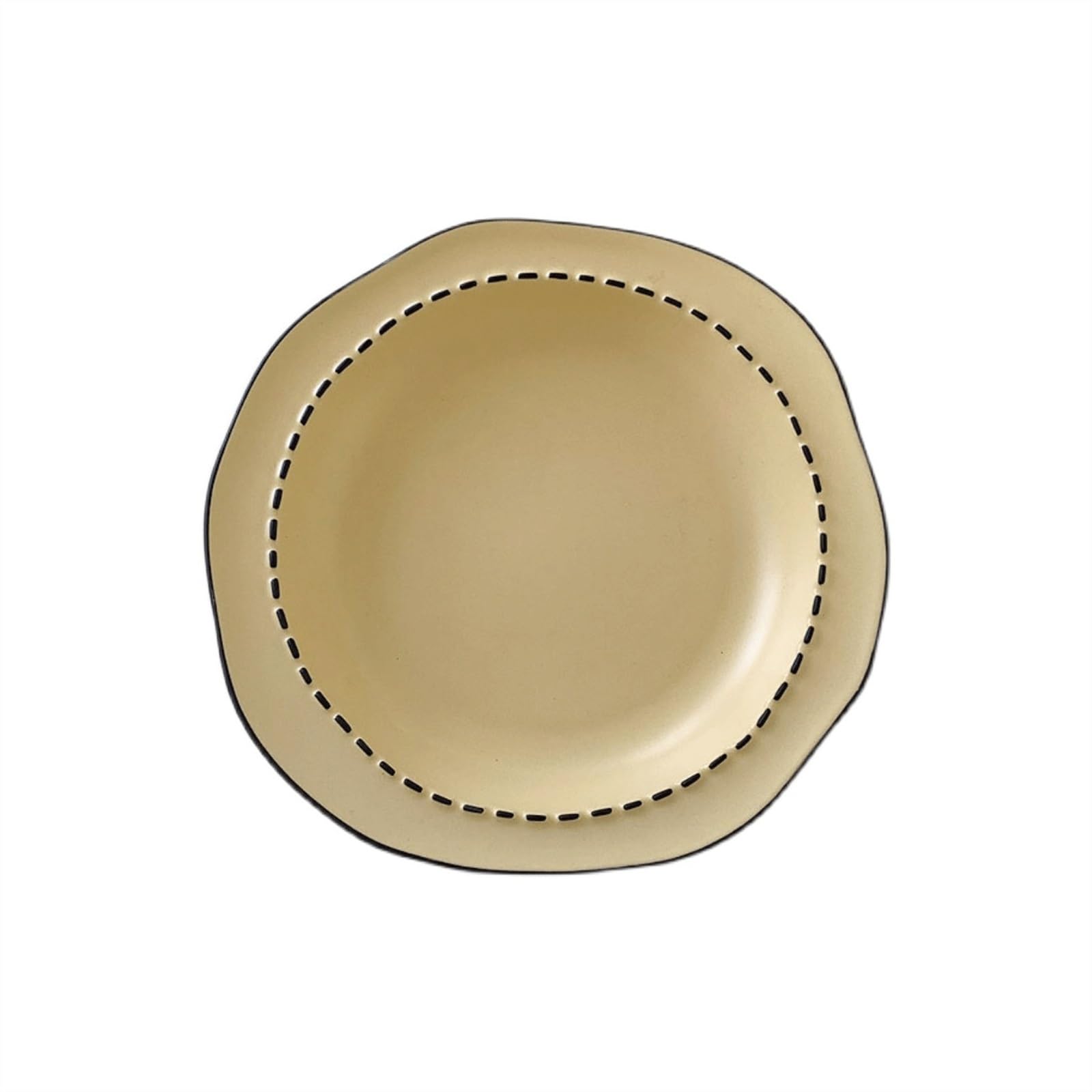 Talerze Deserowe Zestaw ceramicznych zastaw stołowych Nieregularna miska do ryżu Miska na zupę Ceramiczny talerz warzywa Paski Miski i naczynia domowe kuchni Restauracji Zastawa stołowa(Yellow)