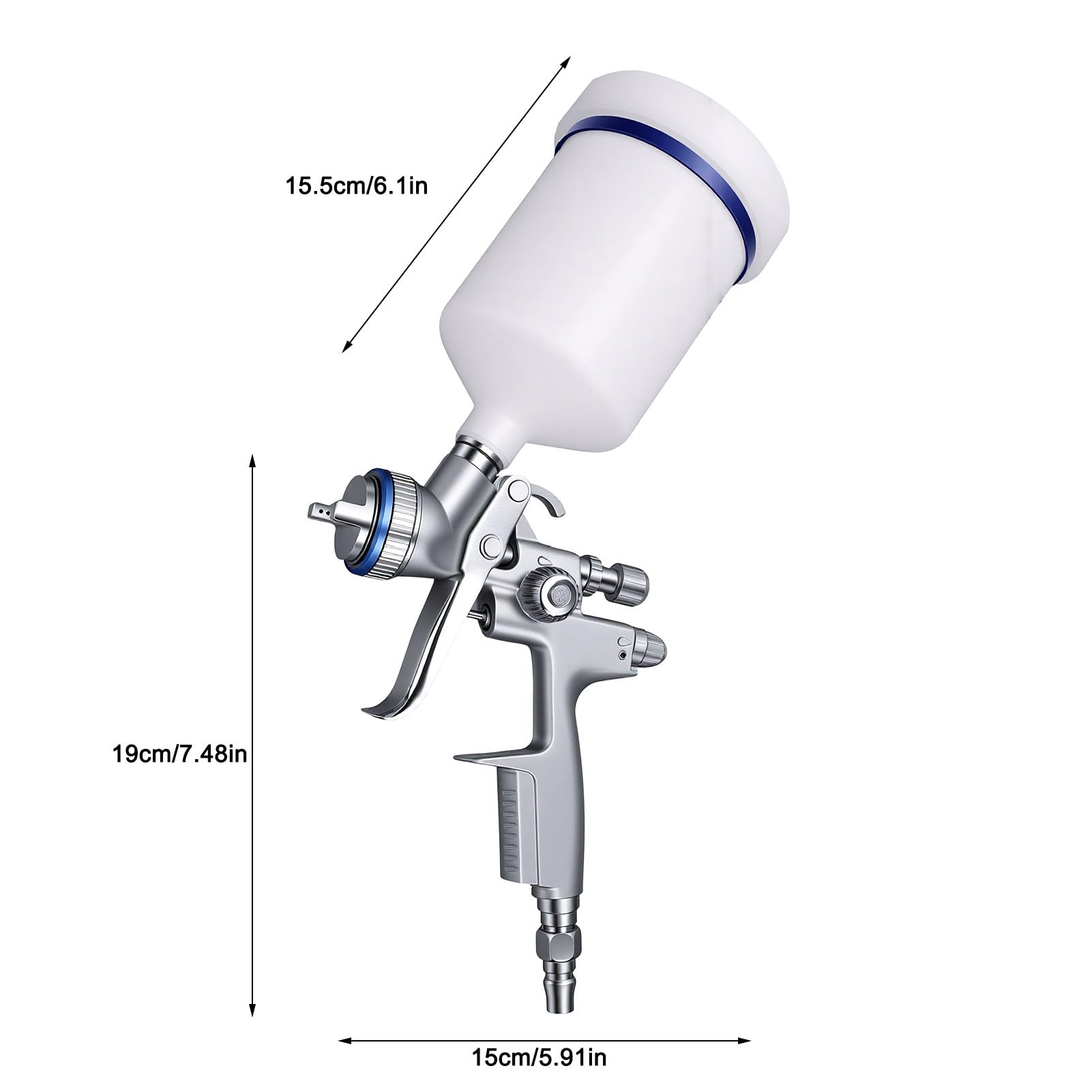banapoy Pistolet Natryskowy HVLP, Dysza 1,3 Mm, Pojemnik 600 Ml