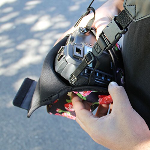 Usa Gear Dslr Camera Sleeve (Floral) With Neoprene Protection, Holster Belt Loop And Accessory Storage - Compatible With Canon Eos Rebel T7, T8, Sl3, R7, Nikon D3400, Pentax K-70 And Many More #TOP5