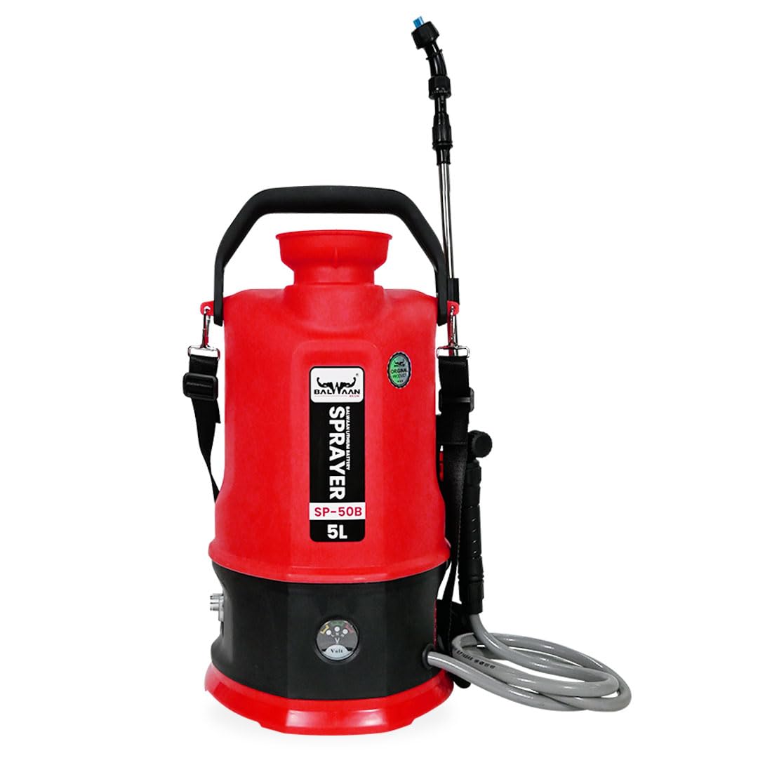 BALWAAN Krishi SP-50B LI-ION Battery Sprayer | Battery Operated High-Pressure Sprayer with 5 Litre Tank Capacity | Ideal for Gardening, Agriculture, Lawn Care and Household Cleaning