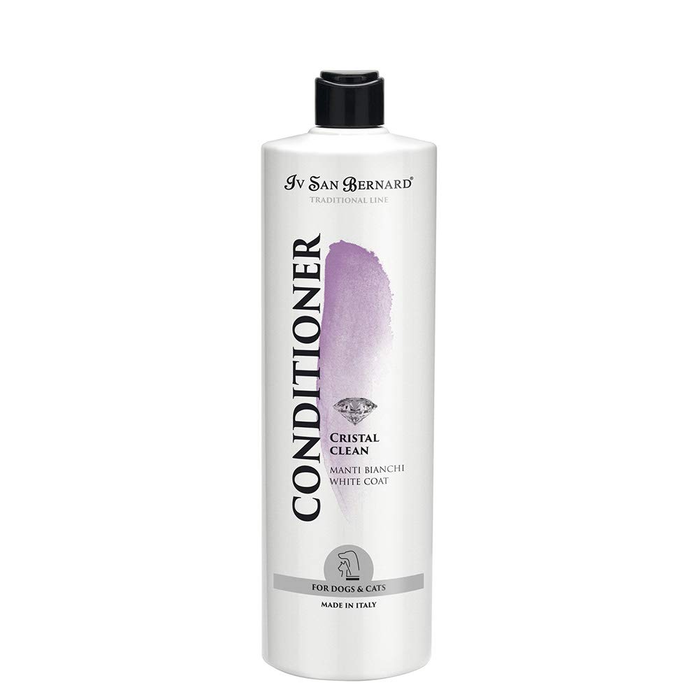 Bálsamo Cristal Clean - Crema para Perros y Gatos - 1 L - Contribuye a Restituir la Suavidad al Pelo Reseco - Aporta Nutrición y Protección - Específico para el Pelo Blanco - IV San Bernard