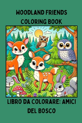 Amici del bosco: Libro da colorare in inglese