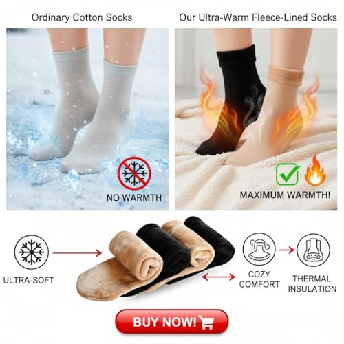 Image of 100% Warm Ultra Soft Thermal Winter Socks for Women - Cozy and Comfortable with Maximum Insulation and Heat Retention