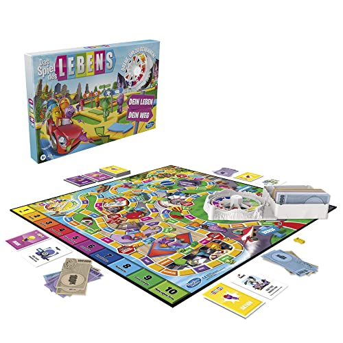 Hasbro Das Spiel des Lebens, Brettspiel für die ganze Familie für 2 – 4 Spieler, für Kinder ab 8 Jahren, enthält Bunte Stifte – Ansicht 2