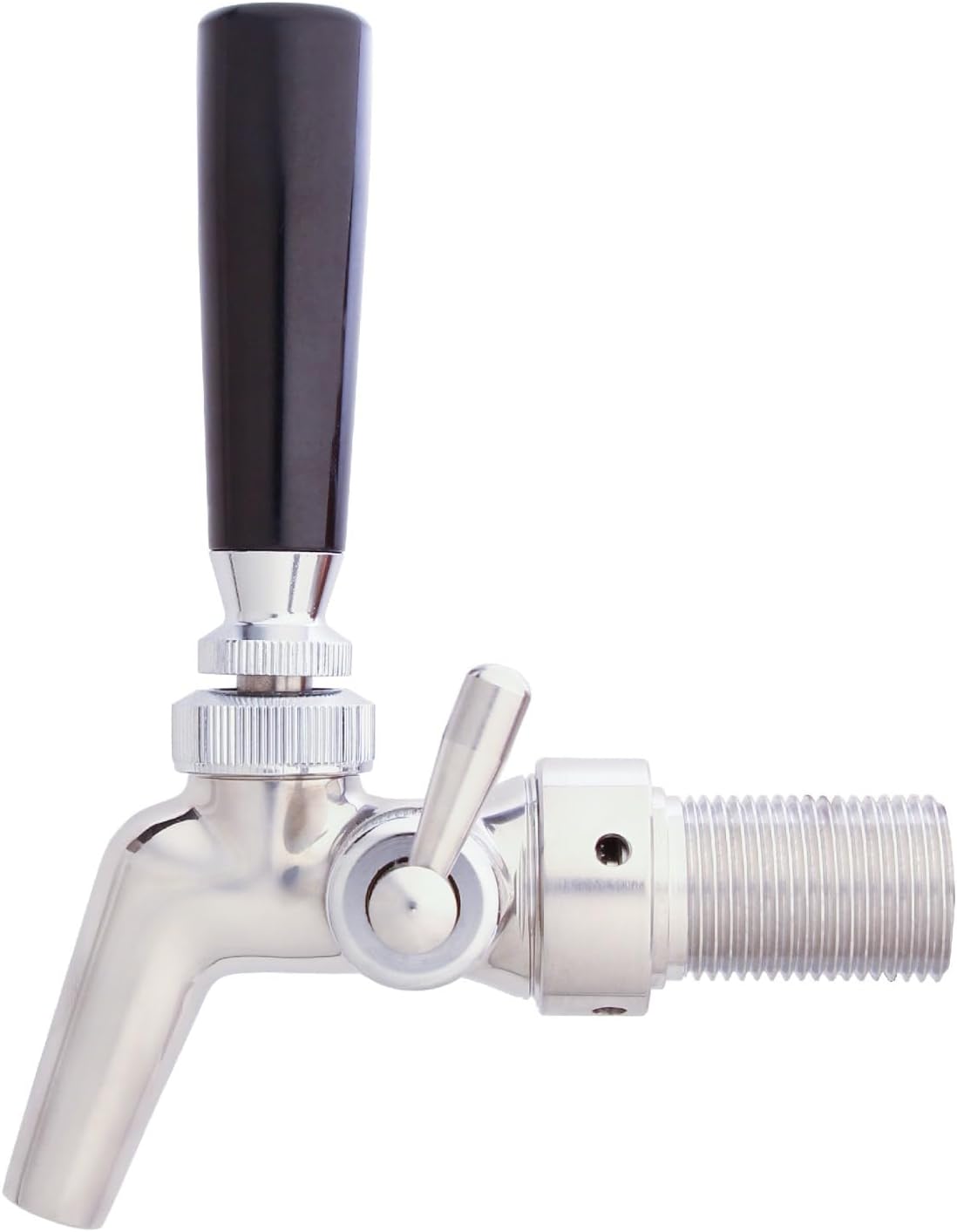 Beer Flow Control Tap, Stainless Steel Core, Adjustable Flow Control Tap for Home Brew or Commercial Keg, Forward Sealing with No Leaks