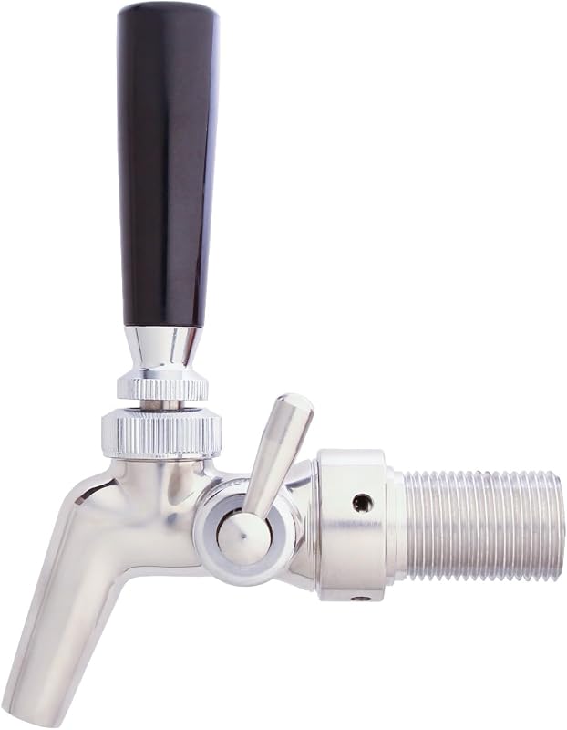 Beer Flow Control Tap, Stainless Steel Core, Adjustable Flow Control Tap for Home Brew or Commercial Keg, Forward Sealing with No Leaks