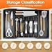 SpaceHacks Silverware Organizer，Adjustable & Expandable Utensil Drawer Organizer, BPA Free Utensil Holder, Cutlery Tray for Forks, Spoons, Knives in Kitchen, Large, Black