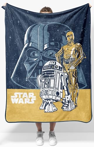 Jay Franco Plush Throw Blanket Soft & Cozy Fleece Throw for Bedroom & Couch Dcor Official Licensed Product Multi - Star Wars 40x50 - Travel Blanket