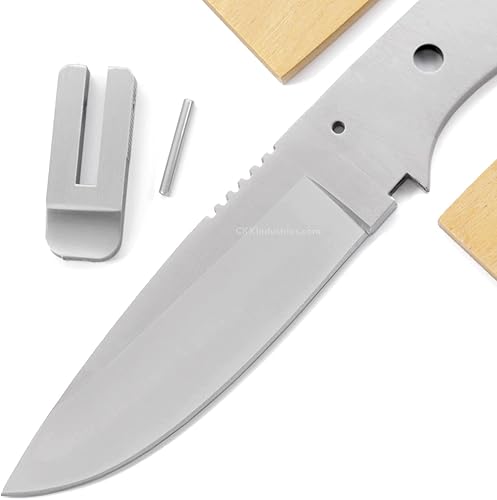 Miniatura 7 de EZSMITH Kit de cuchillos de caza de espiga completa serie de fabricación de cuchillos de hoja fija para bricolaje hoja en blanco protector SS y