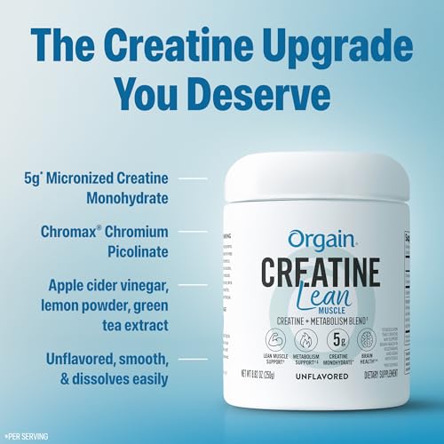 Orgain 5g Creatine Monohydrate Lean Muscle Powder, Unflavored, 8.82oz - image 4
