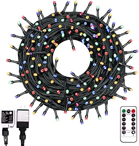105FT Colored Christmas Lights, 300 LED Connectable Fairy Twinkle Light Indoor Lights String with Remote[8 Modes & Waterproof],Outside Lights for Home Decoration, Christmas Patio Garden Wedding Party