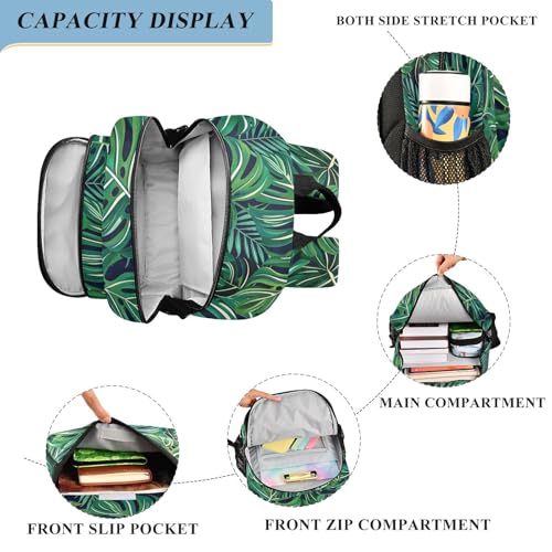 Sac à dos ordinateur portable enfants vert tropical solide B174 - 6