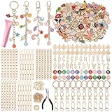 500Pcs Charms Lip Gloss Keychain Making Kit, DIY Craft Supplies with Charms, Key Chain Hooks, Jump Rings, Lobster Clasps, Chains & Tools, Jewelry Making Kit for Custom Keychains, Valentines Gifts