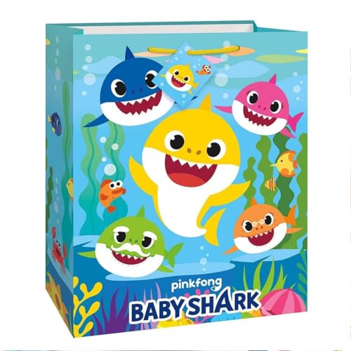 Unique Baby Shark Multicolor Paper Gift Bag - 13