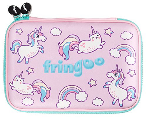 Fringoo Federmäppchen Groß - Einhorn & Katzen Motiv, Mit Vielen Fächern, Für Kinder