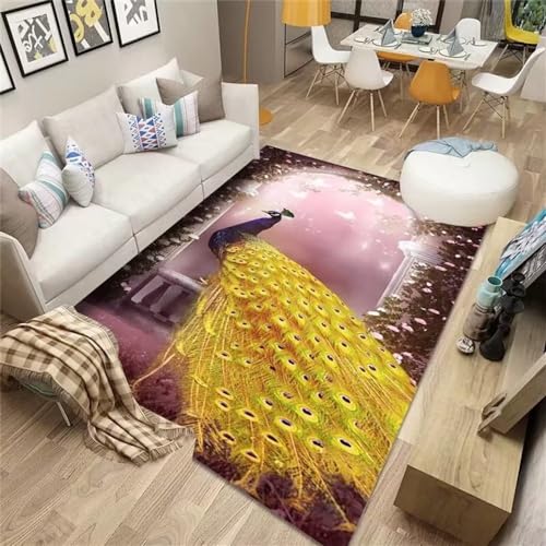 Tapis jaune rose rectangulaire indéformable 160x230cm avec protecteurs - 2