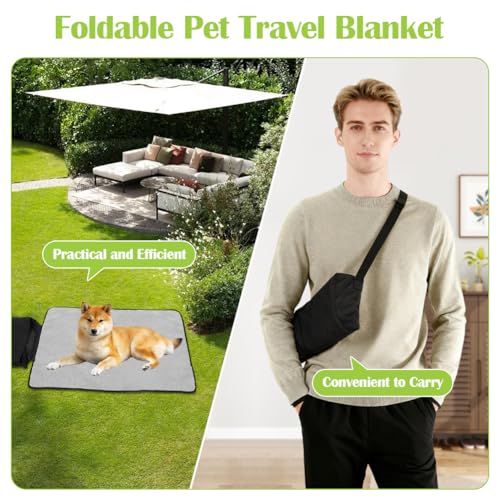 Wapasezyar Hundedecke für Unterwegs, Faltbare wasserdichte Haustier Decke Flauschig Weich Waschbar Decke für Haustier und Hundedecke Matte für Hunde Welpen Katzen Autositz 100x70cm (Schwarz)