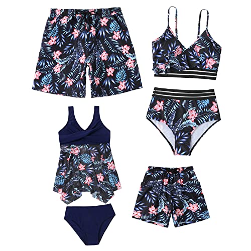 Matching Swimsuits for Family Matching Family Swimsuits Mommy and Me Bathing Suits Two Piece Bikini Bathing Suit(A108-Girls, 4 Years)