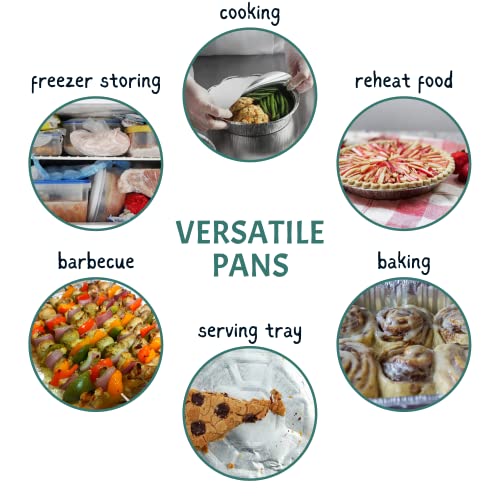 Aluminum Foil Pans 8X4 Inches (30 Pack) - Tin Foil Pans With High Heat Conductivity - Disposable Aluminum Tray Cookware For Baking, Grilling, Cooking, Storing, Prepping - Disposable Aluminum Pans #TOP5