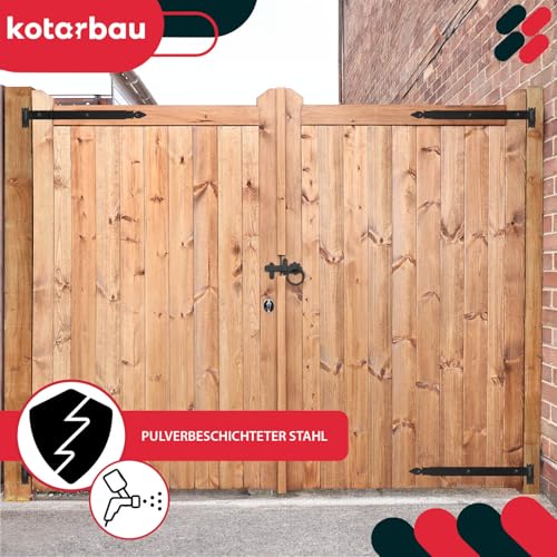 KOTARBAU® Ladenband 2 St. mit Kloben Torband Türband Torscharnier Scharnier Baubeschlag Torbeschlag Türbeschlag Rostfrei Torzubehör Pulverbeschichtet 600 mm