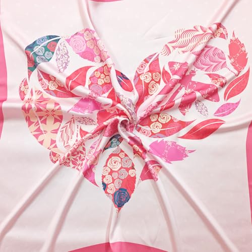 Image of Satin Silk Small Square Scarf for Women, Printed Soft and Comfy Neck Head Tie Scarf Bandana