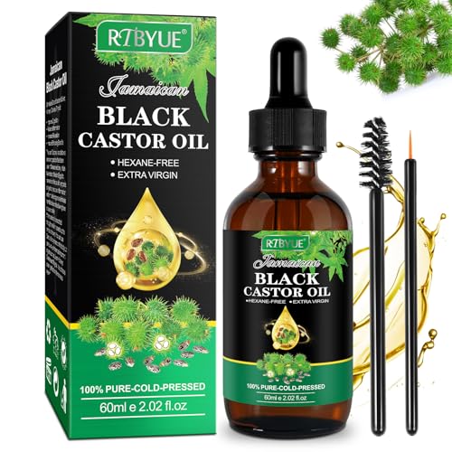 Aceite de Ricino Orgánico 60ml - Prensado en Frío, 100% Puro | Sin Hexano, Virgen y Sin Refinar | Para Cabello, Piel, Uñas y Cuero Cabelludo | Vegano y Cruelty-Free​