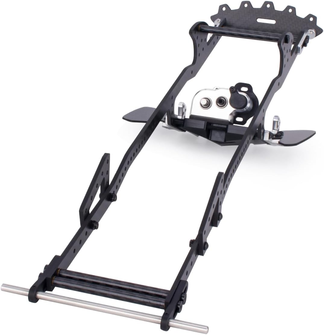 Carbon Fiber Frame Rail LCG Chassis Kit with Ultralight Portal Transmission Skid Plate for 1/10 RC Crawler Comp Rigs SCX10 Capra (Chassis Kit B)