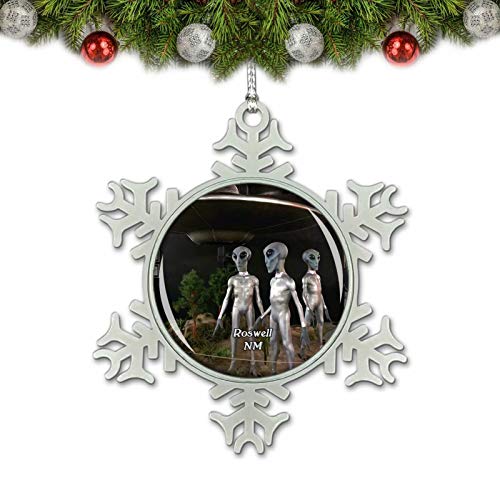 Umsufa Roswell UFO Museum New Mexico USA Christmas Ornament Tree Decoration Crystal Metal Souvenir Gift