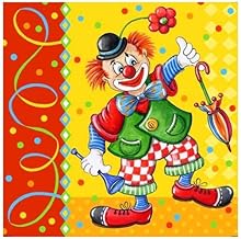 Napkin "Clown" - 3-ply - 33 x 33 cm - 1/4 fold - 20 pieces/package