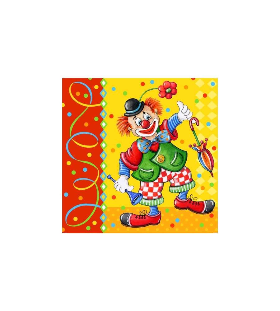 Papstar 'Napkins Clown - 3 Ply, - 1/4 Fold 33 x 33 cm, 20 pcs./Package, Yellow, Mittel