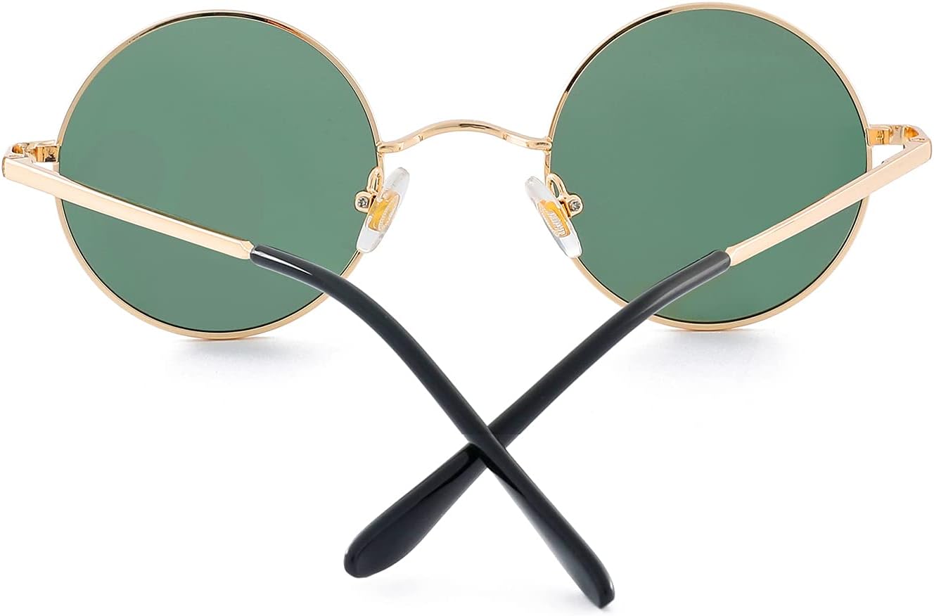 Red Lens Circle Glasses Small Round Polarized Sunglasses for Women Men Retro Hippie Style Circle Sun Glasses - Image 5