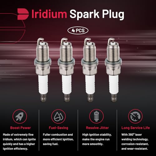 Image of BDFHYK 9614 Iridium Spark Plugs Compatible with Acura CSX MDX RL RSX TL TSX,Compatible with Honda Accord Civic CR-V Element 1.8L 2.0L 2.4L 3.0L 3.2L 3.5L 3.7L, Set of 4