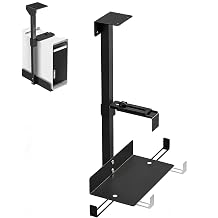 PC Holder Under Desk PC Wall Mount Computer Suspension Holder for Undertable Full Steel Material Adjustable Duty Computer Case Holder Works with Most Hosts