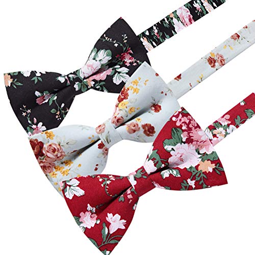 Image of AUSKY 8 PACKS Elegant Adjustable Pre-tied Bow Ties for Men Boys (1&4&5&6&8 Pack for option)