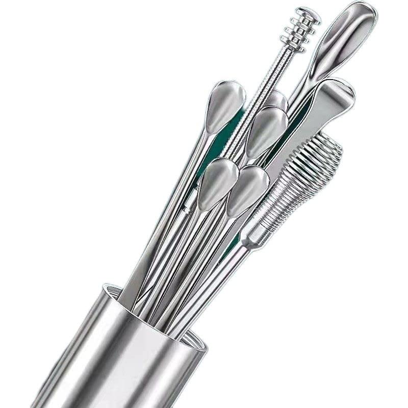 9 Pcs Portable Multifunctional Ear Wax Remover Ear Cleaning Kit Ear Pick Earpick Ear Cleaner Spoon Care Ear