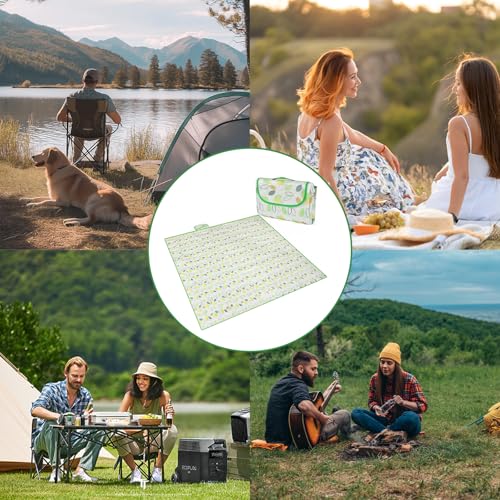 Picknickdecke Isoliert Picknickdecke Wasserdicht Picnic Blanket Stranddecke mit Wasserdichter Unterseite Tragbare Strandmatte für 4-6 Personen Campingdecke mit Tragegriff für Park Garten Strand
