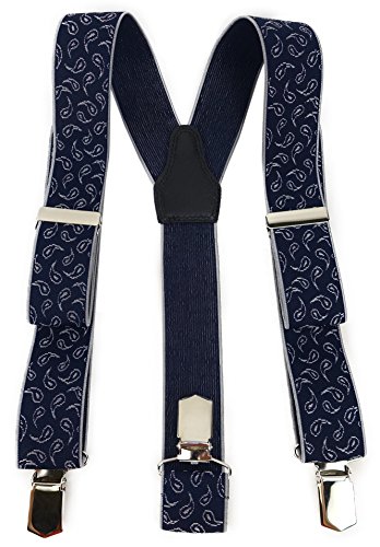 Bretelles homme bleu marine TigerTie parfaites pour un costume de mariage
