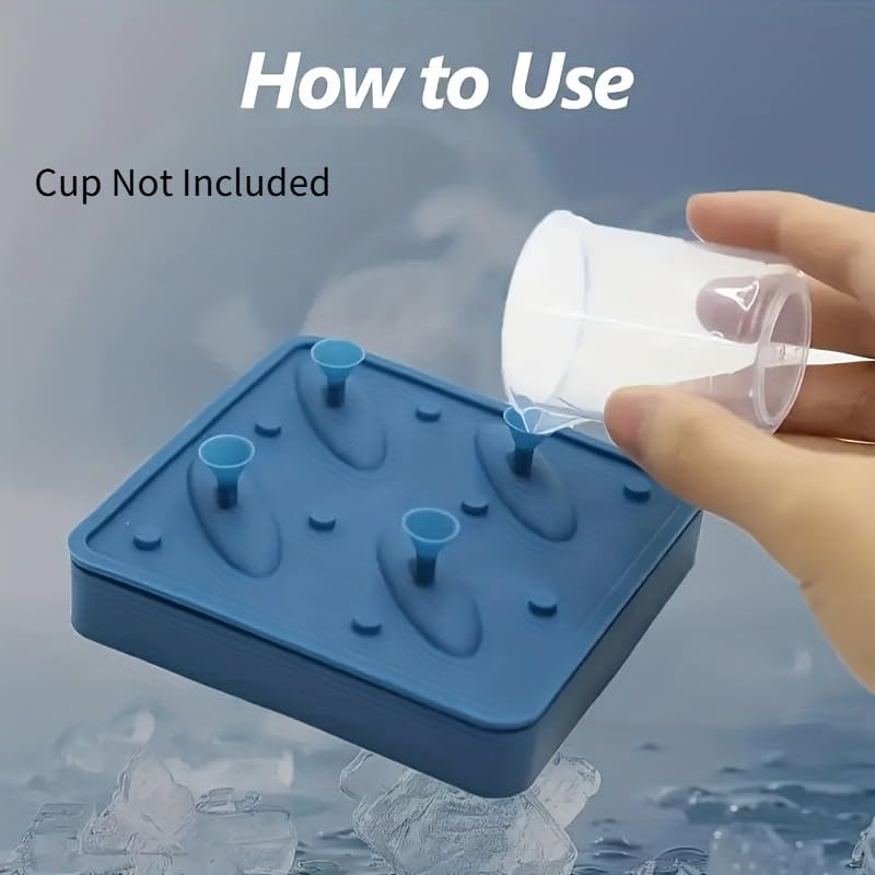Molde de hielo de silicona con forma de tiburón de 4 cavidades miniatura 3