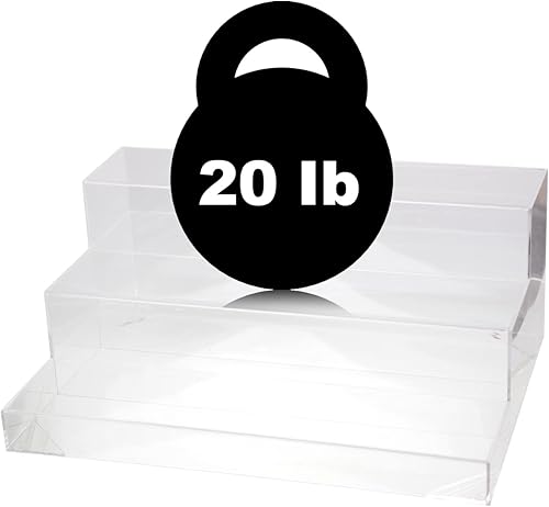 Miniatura 5 de KVMORZE Estante de 3 niveles montado para botellas, expositor de acrílico transparente para joyas, pop, botellas, cupcakescoleccionables, soporte de