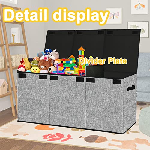 Jaysdayly Toy Box Extra Large,Collapsible Toy Chest Storage Organizer With Removable Lids,Toy Boxes Baskets For Kids Adjustable Space With Dividers,35.8 * 16 * 12.6 Inches #TOP3
