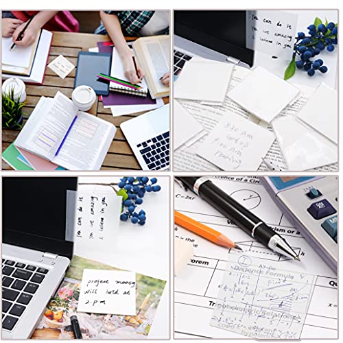 11 Packs Transparent Sticky Note Set 5 Colorful Roll Design Page Marking Sticker,Clear Sticky Notes 300Pcs 3X3In Annotation Books,Page Markers,Index,Bible Accessories,Aesthetic School Supplies #TOP6