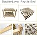 Tfwadmx Bearded Dragon Bed Double-Layer Reptile Seagrass Chameleon Lounger Sleeping Hammock Habitat Accessories for Leopard Gecko Snake Lizard or Other Small Animal