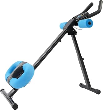 Abdominal Trainer for Home Abdominal Muscle Trainer Foldable Abdominal Training Device with 5 Height Adjustment Levels Bodybuilding Expander with LCD Display and Training Bands