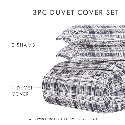 Linen Market Duvet Cover Queen (Navy) - Experience Hotel-Like Comfort with Unparalleled Softness, Exquisite Prints & Solid Colors for a Dreamy Bedroom - Queen Duvet Cover Set with 2 Pillow Shams